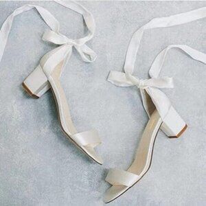 XYD Women Girls Open Toe Strappy Low Block Heel Sandal Pumps Ribbon Ankle Strap